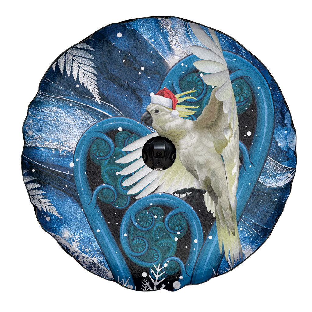 Sulphur-crested Cockatoo New Zealand Christmas In July Spare Tire Cover NZ Aroha Koru Fern Marble Vibes LT14 - Polynesian Pride
