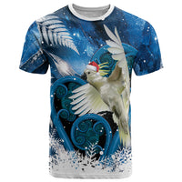 Sulphur-crested Cockatoo New Zealand Christmas In July T Shirt NZ Aroha Koru Fern Marble Vibes LT14 Blue - Polynesian Pride