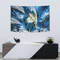 Sulphur-crested Cockatoo New Zealand Christmas In July Tapestry NZ Aroha Koru Fern Marble Vibes LT14 - Polynesian Pride
