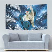 Sulphur-crested Cockatoo New Zealand Christmas In July Tapestry NZ Aroha Koru Fern Marble Vibes LT14 - Polynesian Pride