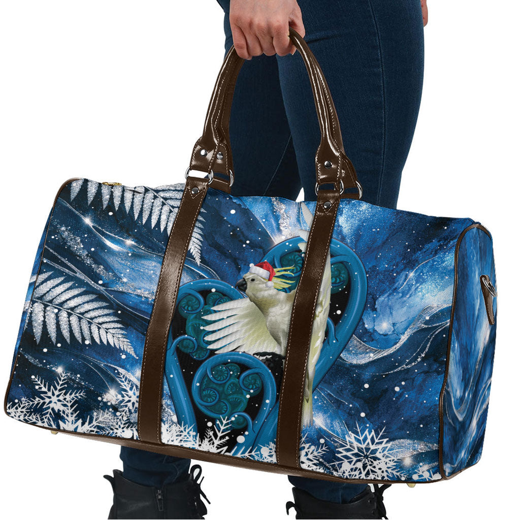 Sulphur-crested Cockatoo New Zealand Christmas In July Travel Bag NZ Aroha Koru Fern Marble Vibes LT14 - Polynesian Pride