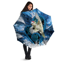 Sulphur-crested Cockatoo New Zealand Christmas In July Umbrella NZ Aroha Koru Fern Marble Vibes LT14 - Polynesian Pride