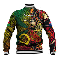 Vanuatu and Australia Baseball Jacket Vanuatuan Polynesian Mix Aussie Aboriginal Art LT14 - Polynesian Pride