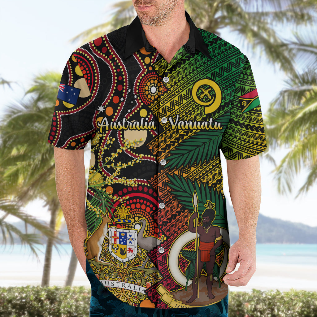 Vanuatu and Australia Hawaiian Shirt Vanuatuan Polynesian Mix Aussie Aboriginal Art LT14 - Polynesian Pride