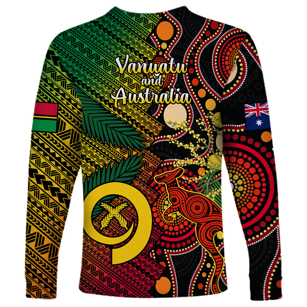 Vanuatu and Australia Long Sleeve Shirt Vanuatuan Polynesian Mix Aussie Aboriginal Art LT14 - Polynesian Pride