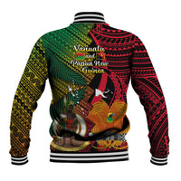 Vanuatu and Papua New Guinea Baseball Jacket Vanuatuan With PNG Polynesian Pattern LT14 - Polynesian Pride