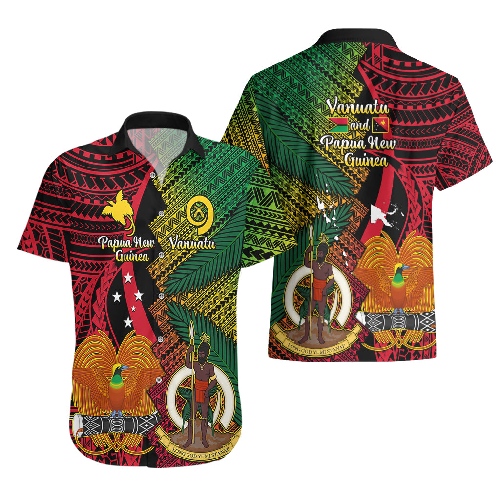 Vanuatu and Papua New Guinea Hawaiian Shirt Vanuatuan With PNG Polynesian Pattern LT14 - Polynesian Pride