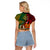 Vanuatu and Papua New Guinea Raglan Cropped T Shirt Vanuatuan With PNG Polynesian Pattern LT14 - Polynesian Pride