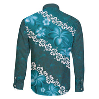 Vintage Dark Cyan Polynesia Family Matching Tank Maxi Dress and Hawaiian Shirt Plumeria With Hibiscus Tropical Vibes LT14 - Polynesian Pride