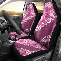 Vintage Pink Polynesia Car Seat Cover Plumeria With Hibiscus Tropical Vibes LT14 - Polynesian Pride