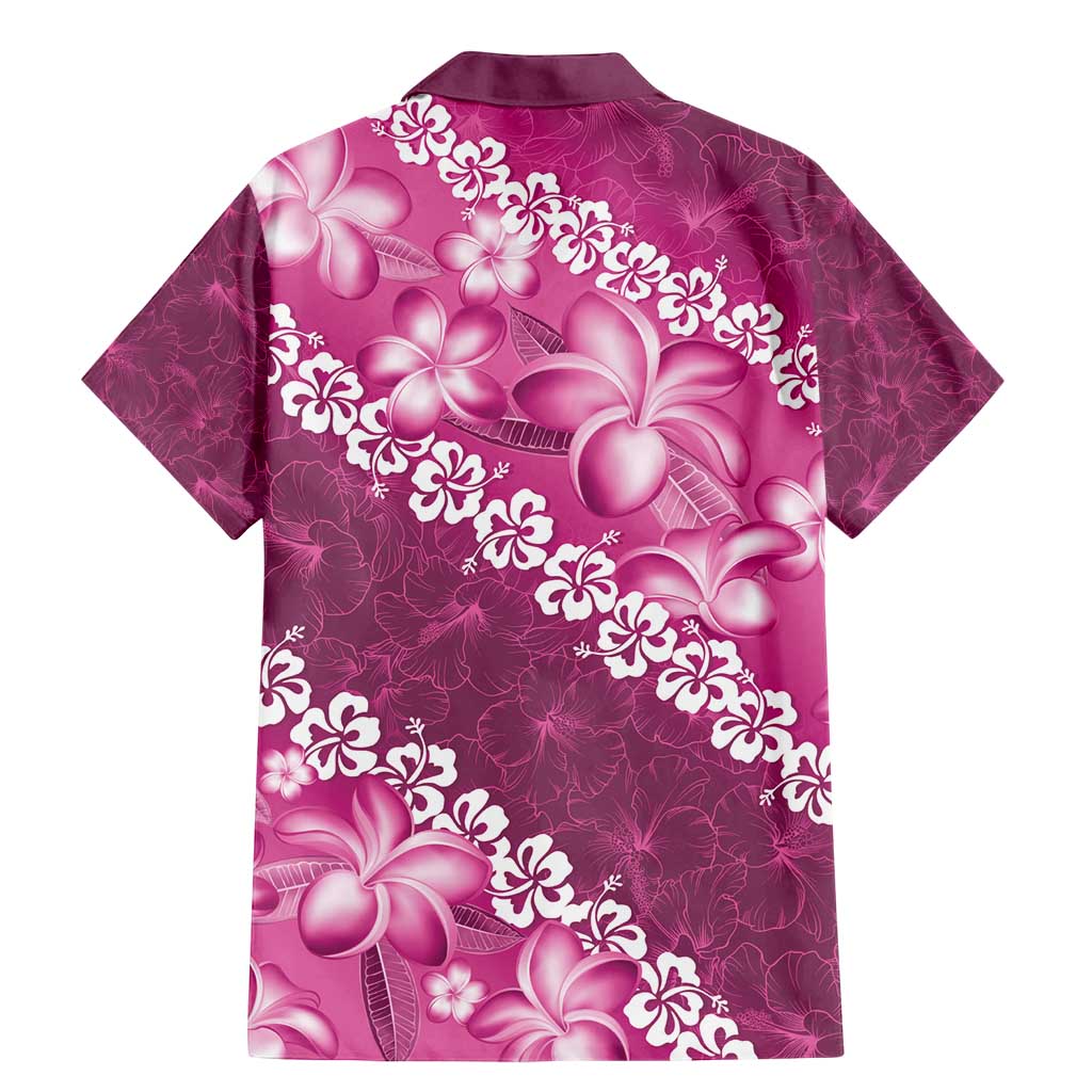 Vintage Pink Polynesia Family Matching Mermaid Dress and Hawaiian Shirt Plumeria With Hibiscus Tropical Vibes