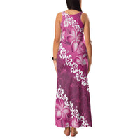 Vintage Pink Polynesia Family Matching Tank Maxi Dress and Hawaiian Shirt Plumeria With Hibiscus Tropical Vibes LT14 - Polynesian Pride