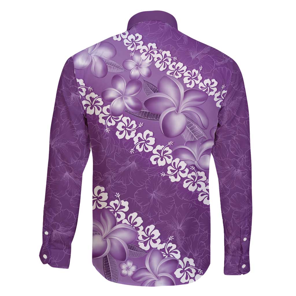 Vintage Purple Polynesia Family Matching Tank Maxi Dress and Hawaiian Shirt Plumeria With Hibiscus Tropical Vibes LT14 - Polynesian Pride