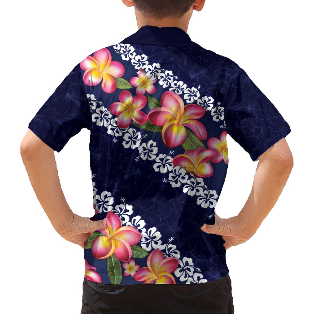 Blue Polynesia Family Matching Summer Maxi Dress and Hawaiian Shirt Plumeria With Hibiscus Pattern Tropical Vibes