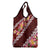 Oxblood Polynesia Grocery Bag Plumeria With Hibiscus Pattern Tropical Vibes