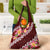 Oxblood Polynesia Grocery Bag Plumeria With Hibiscus Pattern Tropical Vibes