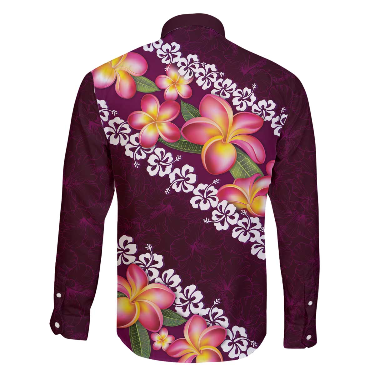 Pink Polynesia Family Matching Off Shoulder Short Dress and Hawaiian Shirt Plumeria With Hibiscus Pattern Tropical Vibes