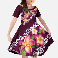 Pink Polynesia Family Matching Puletasi and Hawaiian Shirt Plumeria With Hibiscus Pattern Tropical Vibes