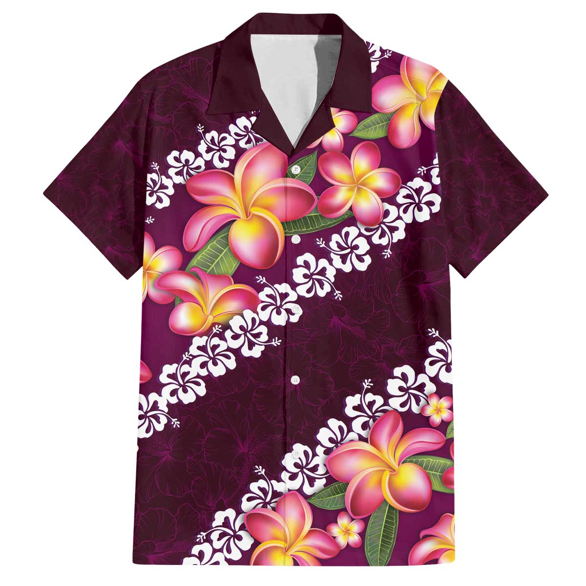 Pink Polynesia Family Matching Puletasi and Hawaiian Shirt Plumeria With Hibiscus Pattern Tropical Vibes