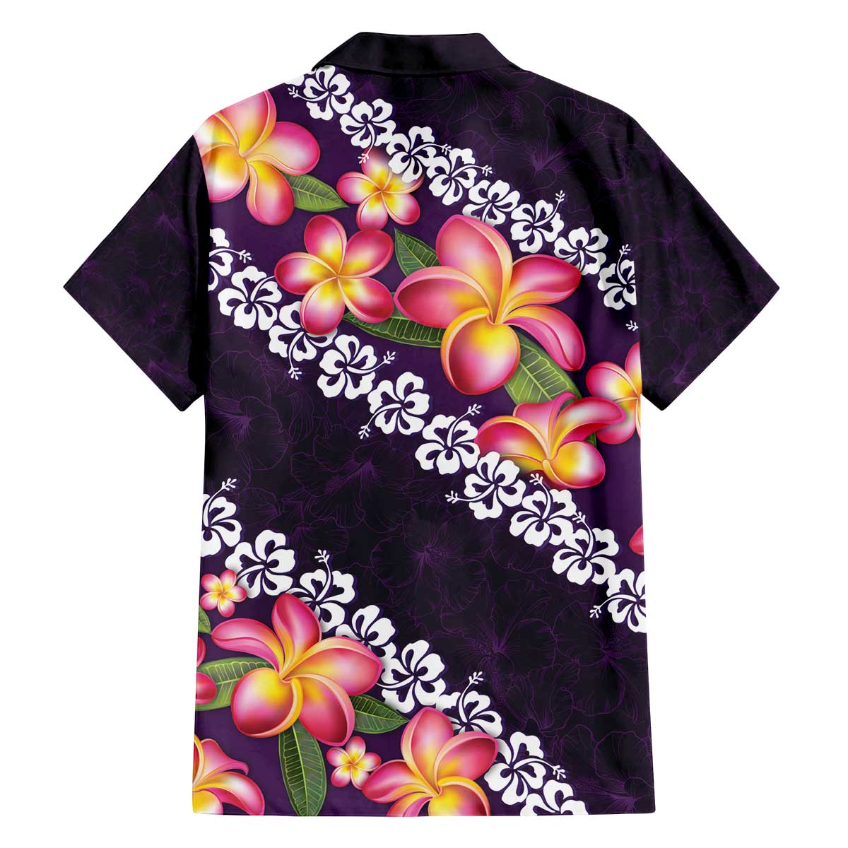 Purple Polynesia Family Matching Off The Shoulder Long Sleeve Dress and Hawaiian Shirt Plumeria With Hibiscus Pattern Tropical Vibes LT14 - Polynesian Pride