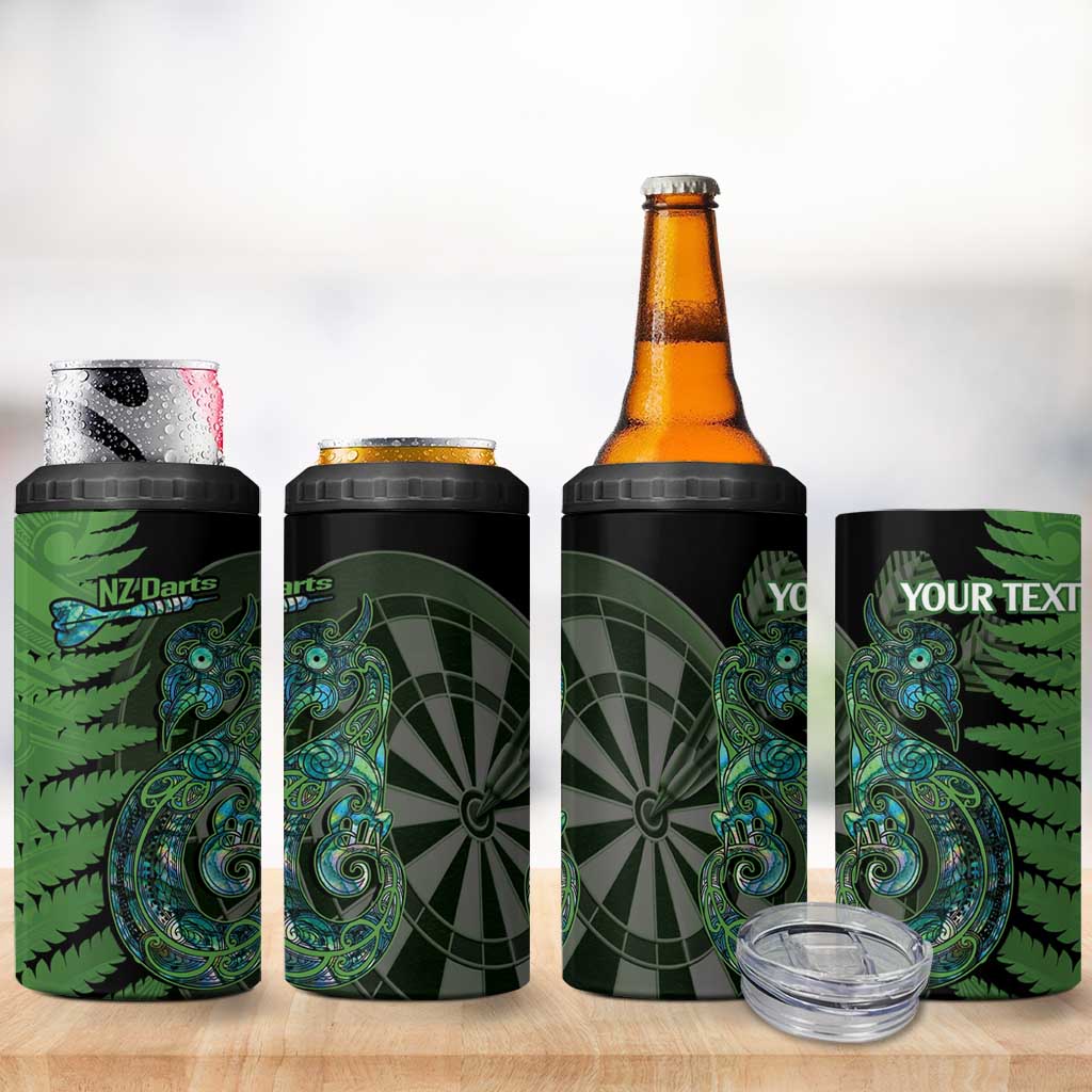 Personalised New Zealand Darts 4 in 1 Can Cooler Tumbler Aotearoa Maori Fern Mix Manaia Tattoo LT14 - Polynesian Pride