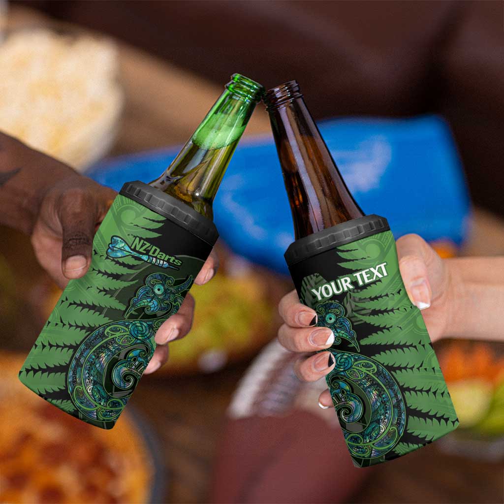 Personalised New Zealand Darts 4 in 1 Can Cooler Tumbler Aotearoa Maori Fern Mix Manaia Tattoo LT14 - Polynesian Pride