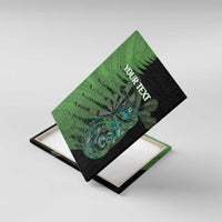 Personalised New Zealand Darts Canvas Wall Art Aotearoa Maori Fern Mix Manaia Tattoo LT14 With Frame Green - Polynesian Pride
