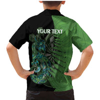 Personalised New Zealand Darts Family Matching Mermaid Dress and Hawaiian Shirt Aotearoa Maori Fern Mix Manaia Tattoo LT14 - Polynesian Pride