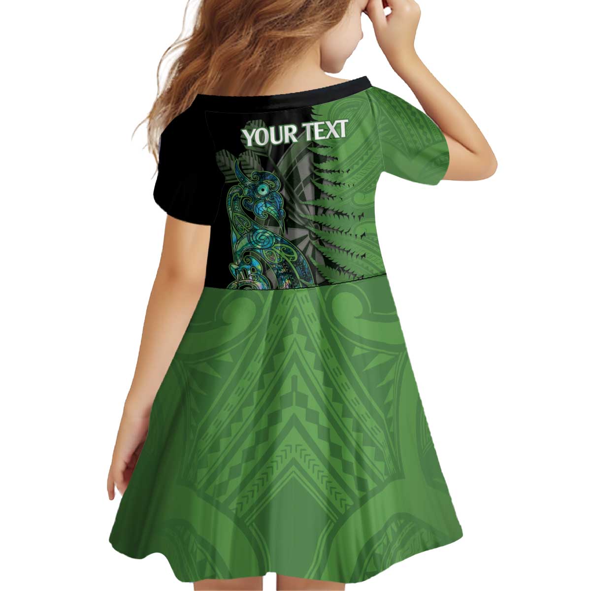 Personalised New Zealand Darts Family Matching Off Shoulder Short Dress and Hawaiian Shirt Aotearoa Maori Fern Mix Manaia Tattoo LT14 - Polynesian Pride