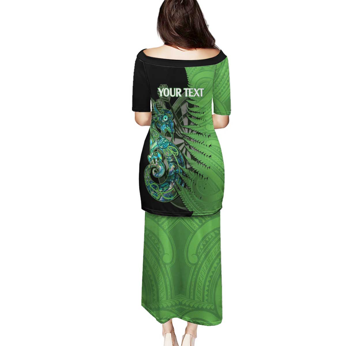 Personalised New Zealand Darts Family Matching Puletasi and Hawaiian Shirt Aotearoa Maori Fern Mix Manaia Tattoo LT14 - Polynesian Pride