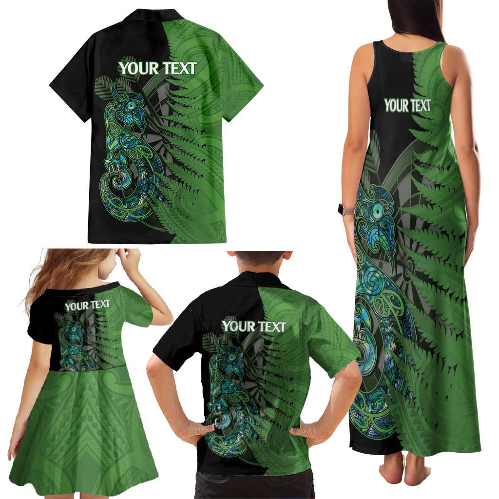 Personalised New Zealand Darts Family Matching Tank Maxi Dress and Hawaiian Shirt Aotearoa Maori Fern Mix Manaia Tattoo LT14 - Polynesian Pride