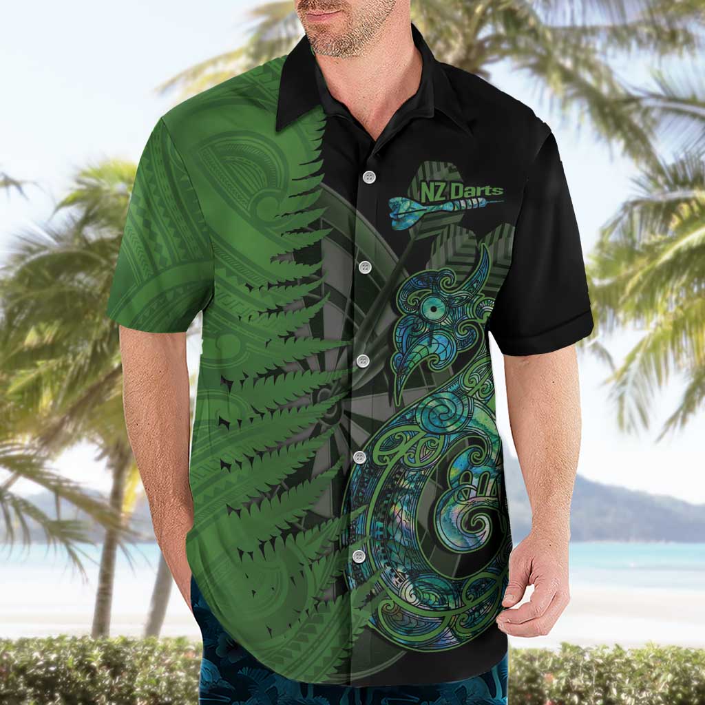 Personalised New Zealand Darts Hawaiian Shirt Aotearoa Maori Fern Mix Manaia Tattoo LT14 - Polynesian Pride