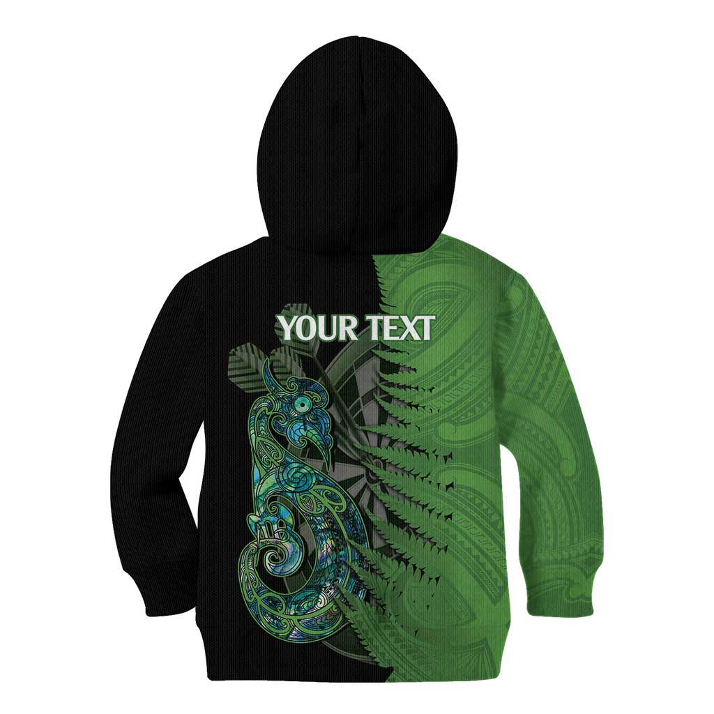 Personalised New Zealand Darts Kid Hoodie Aotearoa Maori Fern Mix Manaia Tattoo LT14 - Polynesian Pride
