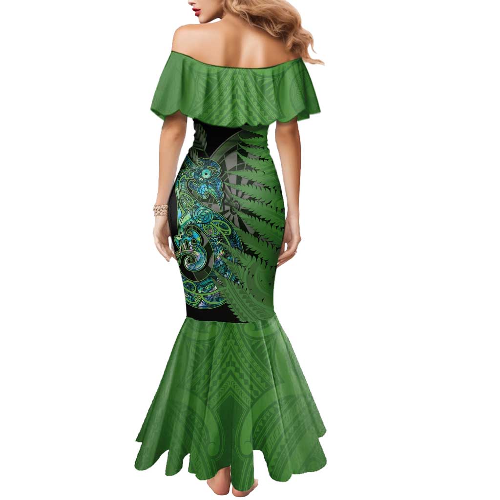Personalised New Zealand Darts Mermaid Dress Aotearoa Maori Fern Mix Manaia Tattoo LT14 - Polynesian Pride