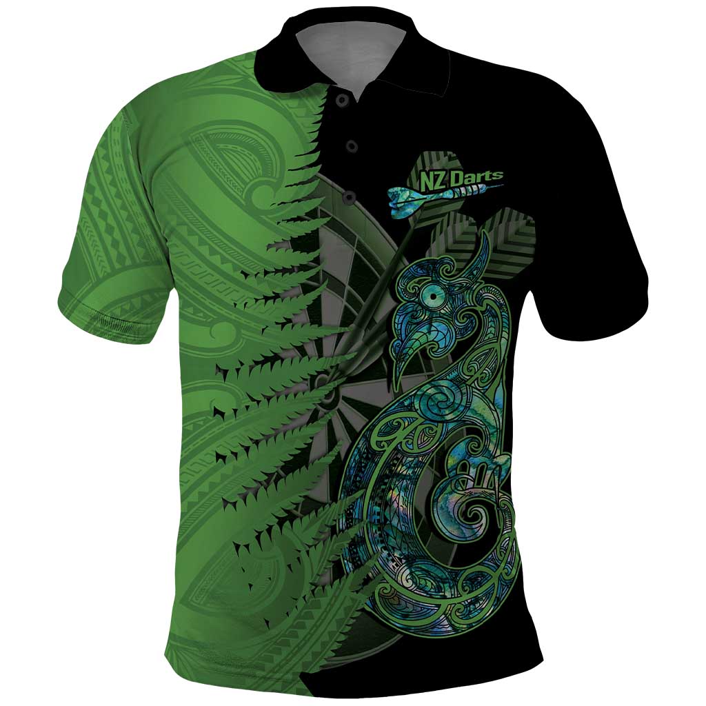 Personalised New Zealand Darts Polo Shirt Aotearoa Maori Fern Mix Manaia Tattoo LT14 Green - Polynesian Pride