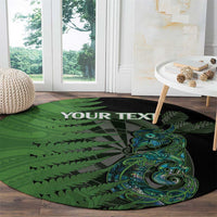Personalised New Zealand Darts Round Carpet Aotearoa Maori Fern Mix Manaia Tattoo LT14 - Polynesian Pride