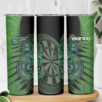 Personalised New Zealand Darts Skinny Tumbler Aotearoa Maori Fern Mix Manaia Tattoo LT14 - Polynesian Pride