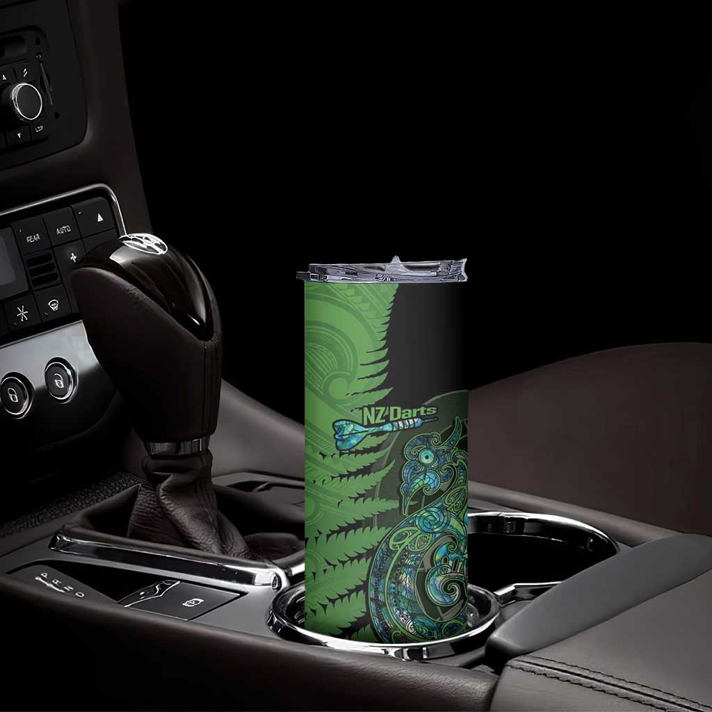 Personalised New Zealand Darts Skinny Tumbler Aotearoa Maori Fern Mix Manaia Tattoo LT14 - Polynesian Pride