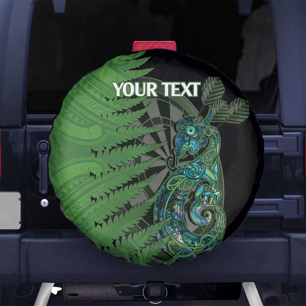 Personalised New Zealand Darts Spare Tire Cover Aotearoa Maori Fern Mix Manaia Tattoo LT14 - Polynesian Pride