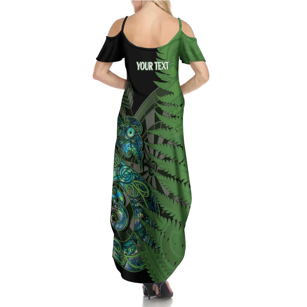 Personalised New Zealand Darts Summer Maxi Dress Aotearoa Maori Fern Mix Manaia Tattoo LT14 - Polynesian Pride