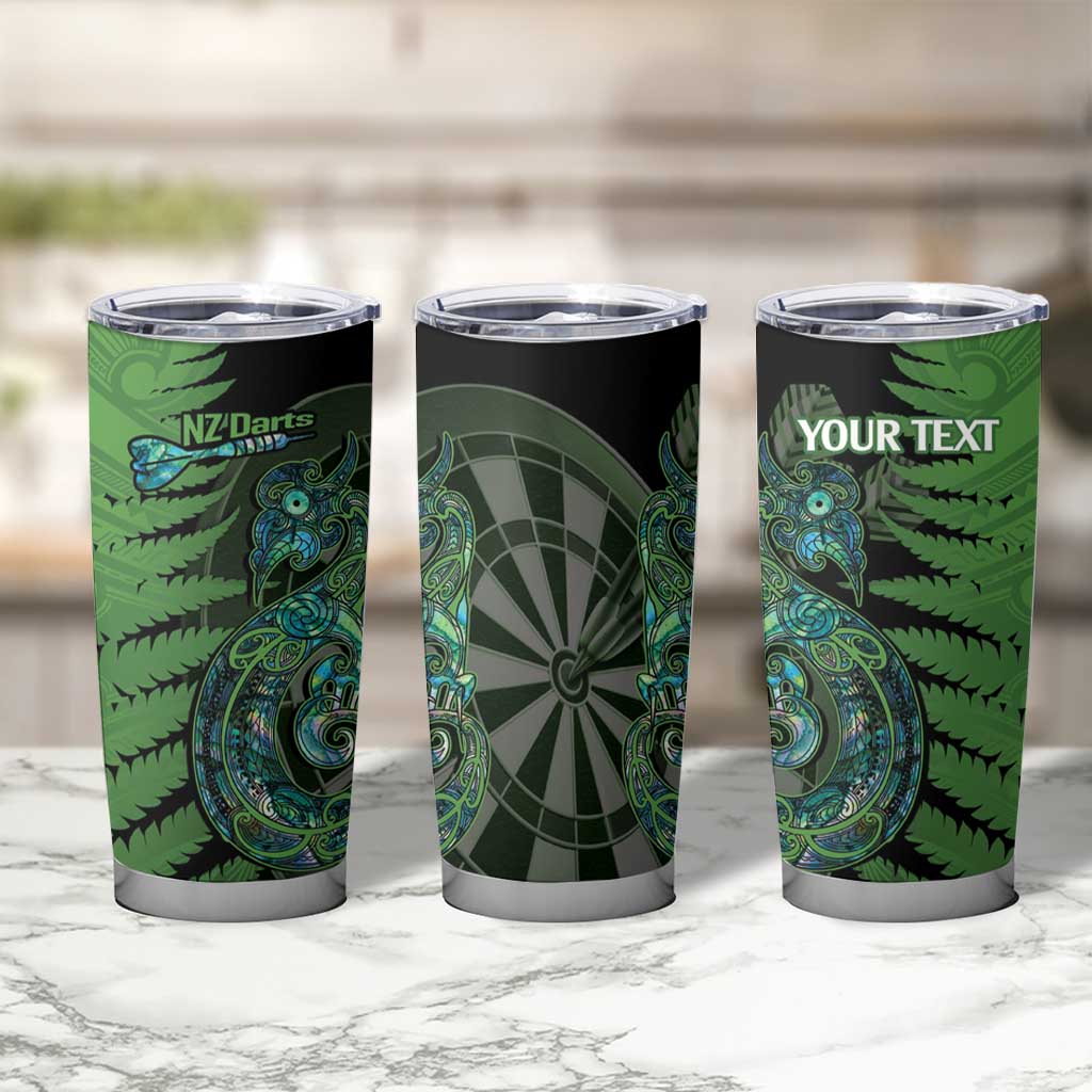 Personalised New Zealand Darts Tumbler Cup Aotearoa Maori Fern Mix Manaia Tattoo LT14 - Polynesian Pride