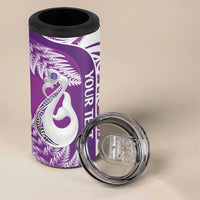 Personalised New Zealand Darts 4 in 1 Can Cooler Tumbler Aotearoa Fern Mix Paua Shell Manaia - Purple LT14 - Polynesian Pride