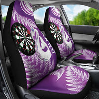 Personalised New Zealand Darts Car Seat Cover Aotearoa Fern Mix Paua Shell Manaia - Purple LT14 - Polynesian Pride