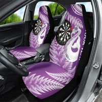 Personalised New Zealand Darts Car Seat Cover Aotearoa Fern Mix Paua Shell Manaia - Purple LT14 - Polynesian Pride