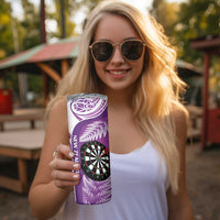 Personalised New Zealand Darts Skinny Tumbler Aotearoa Fern Mix Paua Shell Manaia - Purple LT14 - Polynesian Pride