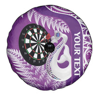 Personalised New Zealand Darts Spare Tire Cover Aotearoa Fern Mix Paua Shell Manaia - Purple LT14 - Polynesian Pride
