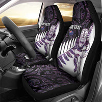 New Zealand Silver Fern Rugby Custom Car Seat Cover Go All Black Purple Maori Paua Shell LT14 - Polynesian Pride