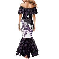 New Zealand Silver Fern Rugby Custom Family Matching Mermaid Dress and Hawaiian Shirt Go All Black Purple Maori Paua Shell LT14 - Polynesian Pride