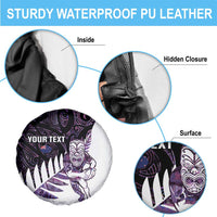New Zealand Silver Fern Rugby Custom Spare Tire Cover Go All Black Purple Maori Paua Shell LT14 - Polynesian Pride