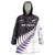 New Zealand Silver Fern Rugby Custom Wearable Blanket Hoodie Go All Black Purple Maori Paua Shell - Polynesian Pride